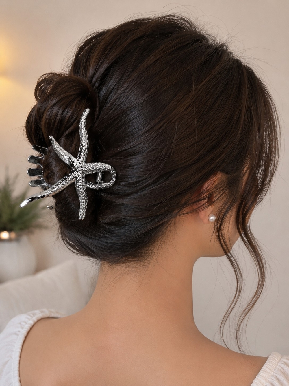 3 bundles for $25 Silver Metal Starfish Hair Claw Clip New Coastal Boho Nautical